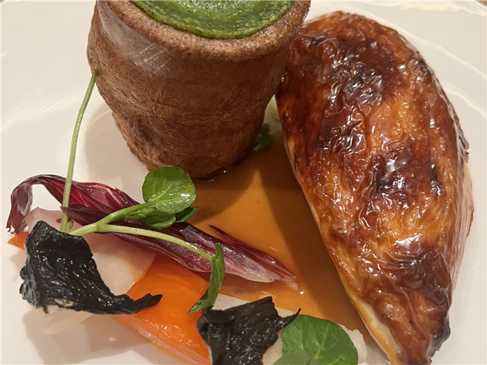 roast chicken and Yorkshire pudding